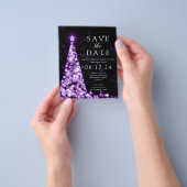 WeihnachtsParty Save the Date Glam Lila Invite Flyer (Gruppe)