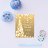 WeihnachtsParty Save the Date Gold Glam Einladung Flyer (Einzeln)