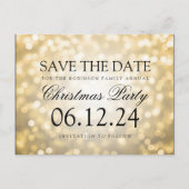 WeihnachtsParty-Save the Date GoldGlitzer-Lichter Ankündigungspostkarte (Vorderseite)