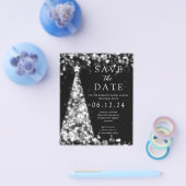 WeihnachtsParty Save the Date Silver Glam Einladun Flyer (Einzeln)