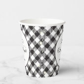 WeihnachtsParty Schwarz-weiß Buffalo Kariert Pappbecher (Rechts)