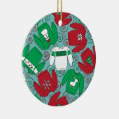 Weihnachtsparty Sweaters Keramik Ornament (Rechts)