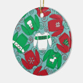 Weihnachtsparty Sweaters Keramik Ornament (Links)
