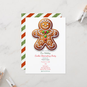 Weihnachtsparty zum Dekorieren großer Lebkuchen Einladung