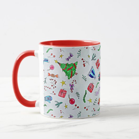 Weihnachtspass, beliebtes Muster, Tasse (Links)