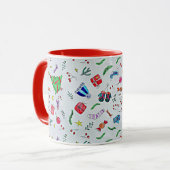 Weihnachtspass, beliebtes Muster, Tasse (Vorderseite Links)