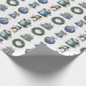 Weihnachtspass im Wasser auf Weiß Geschenkpapier (Ecke)