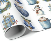 Weihnachtspass im Wasser auf Weiß Geschenkpapier (Rolleneckpunkt)