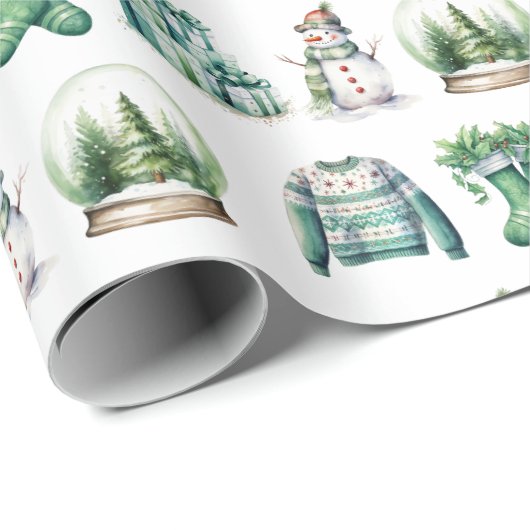 Weihnachtspass im weißen Hintergrund Geschenkpapier (Rolleneckpunkt)