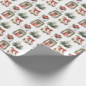 Weihnachtspass im weißen Hintergrund Geschenkpapier (Ecke)