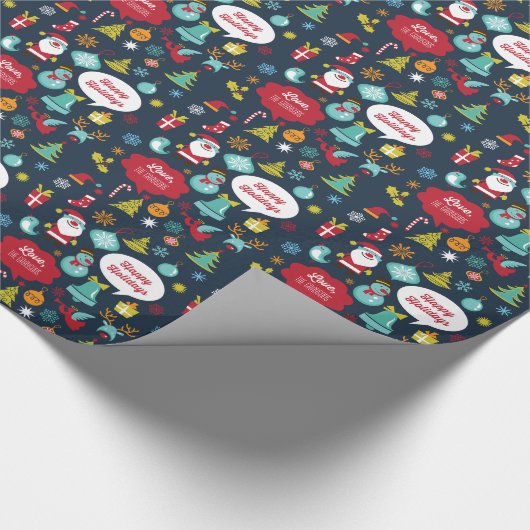 Weihnachtspass in der Marine Geschenkpapier (Ecke)