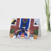 Weihnachtspass Labradors Feiertagskarte (Vorderseite)