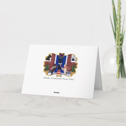 Weihnachtspass Labradors Feiertagskarte (Rückseite)