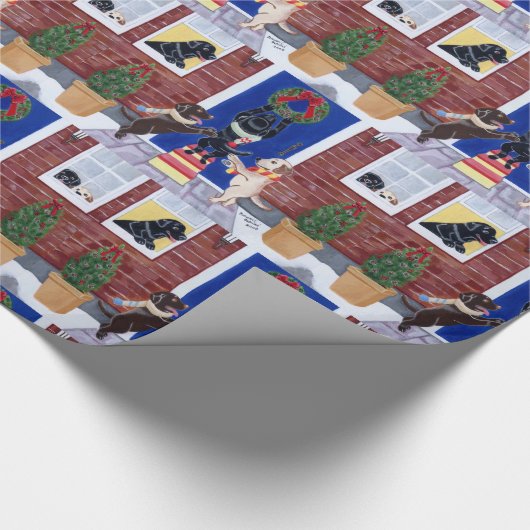 Weihnachtspass Labradors Geschenkpapier (Ecke)