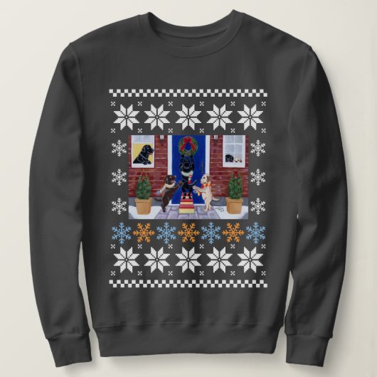 Weihnachtspass Labradors Ugly Sweatshirt (Design vorne)