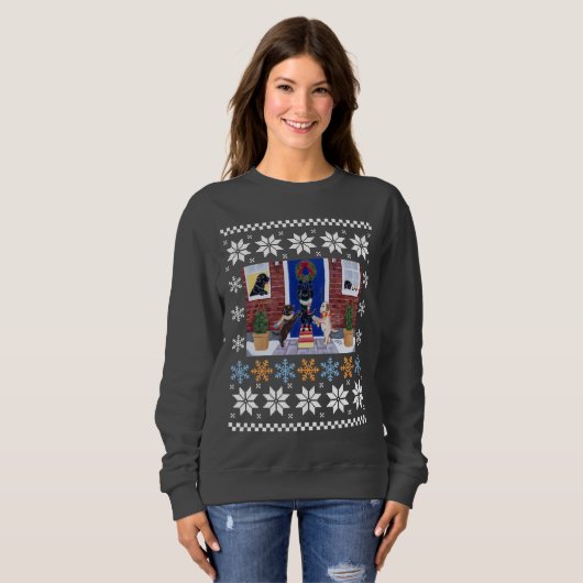 Weihnachtspass Labradors Ugly Sweatshirt (Vorne ganz)