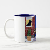 Weihnachtspass Labradors Zweifarbige Tasse (Links)