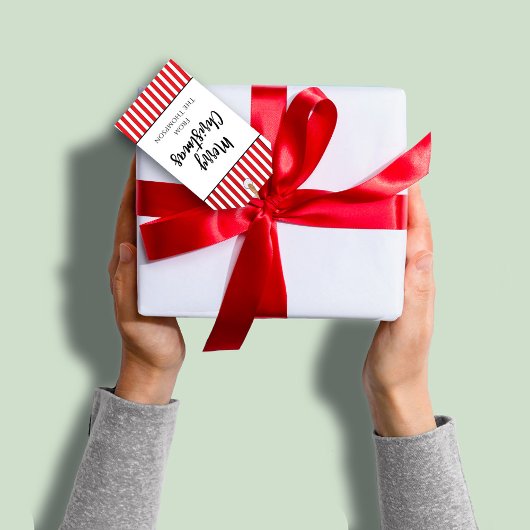 Weihnachtspass Whimsical Niedlich Holiday Streifen Geschenkanhänger