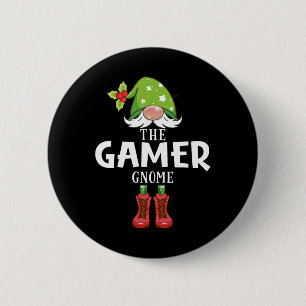 Weihnachtspassende Familie Der Gamer Gnom  Button