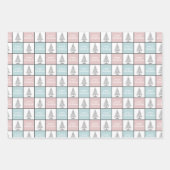 Weihnachtspastel Blau und Rosa Modernes Muster Geschenkpapier Set (Vorderseite)