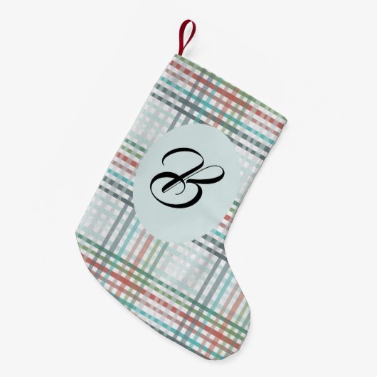 Weihnachtspastel kariert. Benutzerdefiniert mit de Kleiner Weihnachtsstrumpf (Vorderansicht (hängend))