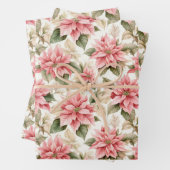 Weihnachtspastel Pink Poinsettia Blume Geschenkpapier Set (Beispiel)