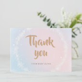 Weihnachtspastel Winter Snowflake Babydusche Dankeskarte (Stehend Vorderseite)