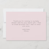 Weihnachtspastel Winter Snowflake Babydusche Dankeskarte (Rückseite)