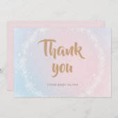Weihnachtspastel Winter Snowflake Babydusche Dankeskarte (Vorne/Hinten)