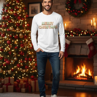 Weihnachtspastell-Lebkuchen-Schriftzug T-Shirt