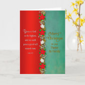 WeihnachtsPastor Christlich Red Poinsettia Garland Karte (Gelbe Blume)