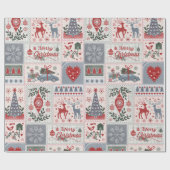 Weihnachtspatchwork Geschenkpapier (Flach)
