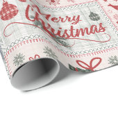 Weihnachtspatchwork Geschenkpapier (Rolleneckpunkt)