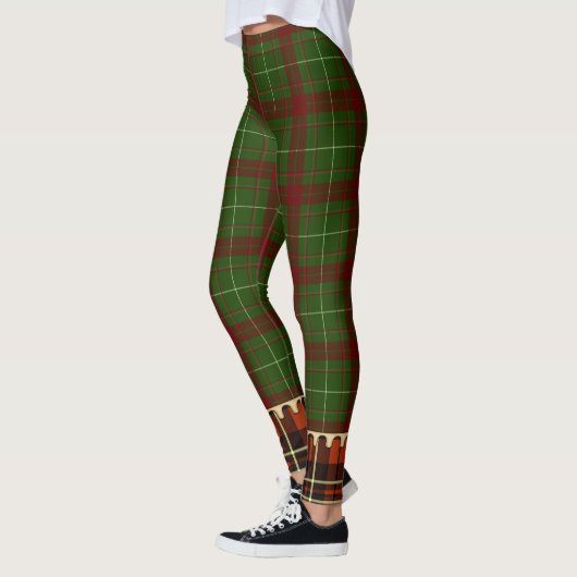 Weihnachtspatchwork Kariert Leggings (Links)