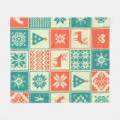 Weihnachtspatchwork nahtlos Muster. Handel Fleecedecke (Vorderseite (Horizontal))