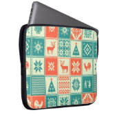 Weihnachtspatchwork nahtlos Muster. Handel Laptopschutzhülle (Vorne Rechts)