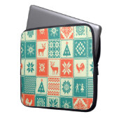 Weihnachtspatchwork nahtlos Muster. Handel Laptopschutzhülle (Vorderseite Links)