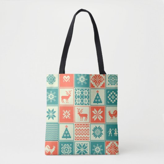 Weihnachtspatchwork nahtlos Muster. Handel Tasche (Vorderseite)