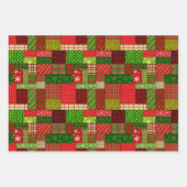Weihnachtspatchwork-Quilt-Geschenkpapierbögen Geschenkpapier Set (Vorderseite)