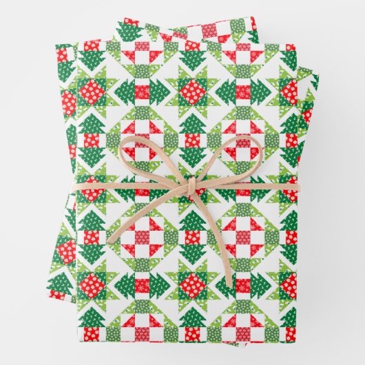 Weihnachtspatchwork-Quiltpapier-Set Geschenkpapier Set (Beispiel)