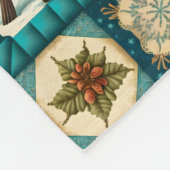Weihnachtspatchwork Rustikale Vögel Winterurlaub Fleecedecke (Ecke)
