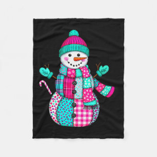 Weihnachtspatchwork-Schneemann Preppy Retro für Da Fleecedecke