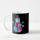 Weihnachtspatchwork-Schneemann Preppy Retro für Da Kaffeetasse (Links)