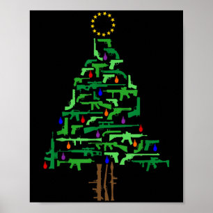 Weihnachtspatriotisch 2. Verfassungszusatz Waffe W Poster