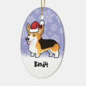 Weihnachtspembroke-WaliserCorgi (addieren Sie Keramikornament (Links)