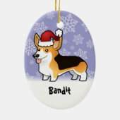Weihnachtspembroke-WaliserCorgi (addieren Sie Keramikornament (Hinten)