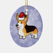 Weihnachtspembroke-WaliserCorgi Keramik Ornament (Rechts)