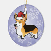 Weihnachtspembroke-WaliserCorgi Keramik Ornament (Links)