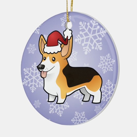 Weihnachtspembroke-WaliserCorgi Keramik Ornament (Links)