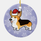 Weihnachtspembroke-WaliserCorgi Keramik Ornament (Hinten)